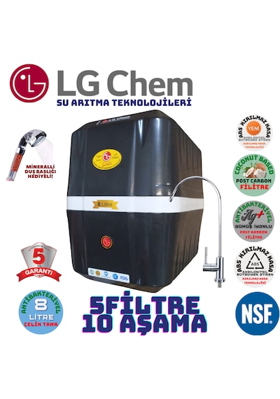 Lg Chem Cool Siyah Beyaz 8LT 7FL 10 Aşama Su Arıtma Cihazı