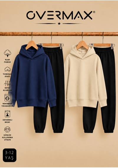 Overmax 2 Li Çocuk Kapüşonlu Eşofman Takımı Sweatshirt & Eşofman Altı 3-12 Yaş Lacivert-siyah, Bej-siyah - 919953561 Lacivert-siyah, Bej-siyah Overmax 2 Li Çocuk Kapüşonlu Eşofman Takımı Sweatshirt & Eşofman Altı 3-12 Yaş Lacivert-siyah, Bej-siyah - 919953561 Lacivert-siyah, Bej-siyah