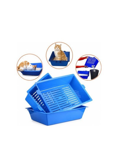 Elekli 3 Katlı Kedi Tuvaleti Açık Bej