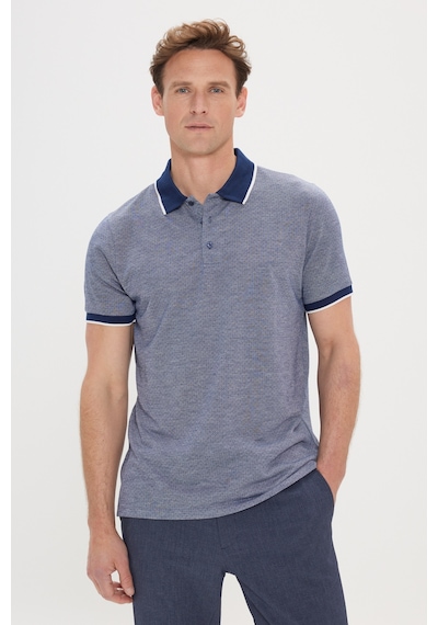AC&Co / Altınyıldız Classics Erkek Lacı Slim Fit Dar Kesim Polo Yaka Jakarlı Tişört Lacivert AC&Co / Altınyıldız Classics Erkek Lacı Slim Fit Dar Kesim Polo Yaka Jakarlı Tişört Lacivert