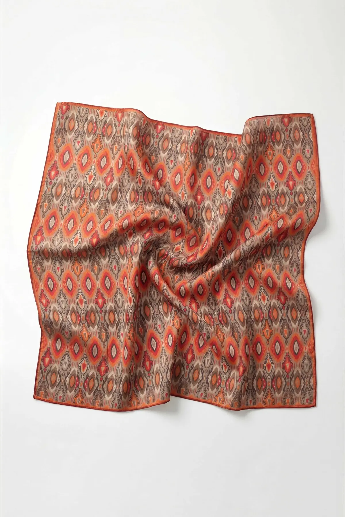 Silk Home Pamuk Karışımlı Soft Eşarp Baklava Desen Vizon 90x90