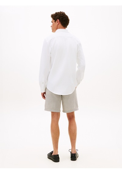 Tommy Hilfiger Performance Pıque Oxford Erkek Beyaz Uk Gömlek - Mw0mw41781