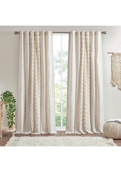 Imani%100 Pamuk Tek Panel Perde Püsküllü Şönil Çizgili Geometrik Baskı Yüzyıl Ortası Görünümlü Çubuk Cep Üstü Oturma Odası İçin, Yatak Odası İçin Gizlilik Pencere Uygulaması, 127 Cm X 213 Cm Imani%100 Pamuk Tek Panel Perde Püsküllü Şönil Çizgili Geometrik Baskı Yüzyıl Ortası Görünümlü Çubuk Cep Üstü Oturma Odası İçin, Yatak Odası İçin Gizlilik Pencere Uygulaması, 127 Cm X 213 Cm