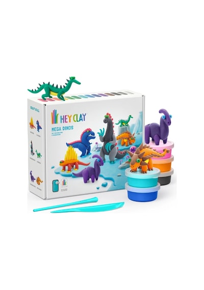 Hey Clay Yaratıcı Kil Seti - Mega Dinos Çok  Renkli