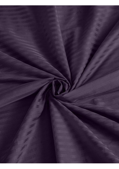 Çarşaf Stripe Saten Düz Lastikli Geniş Ölçü Mor