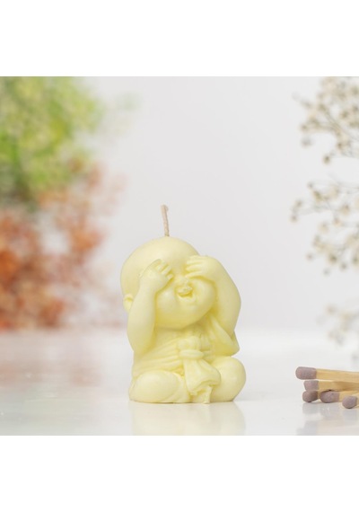 Görmedim Buddha Temalı Soya Wax Mum Sarı