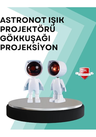 360 Ayarlanabilir Başlıklı Astronot Gece Lambası Beyaz 97224127