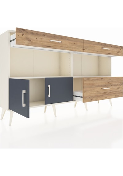 Arges Konsol 2 Raflı 3 Çekmeceli 2 Kapaklı 176x30x99 Aytaşı-antra Aytaşı-antrasit/çam Arges Konsol 2 Raflı 3 Çekmeceli 2 Kapaklı 176x30x99 Aytaşı-antra Aytaşı-antrasit/çam