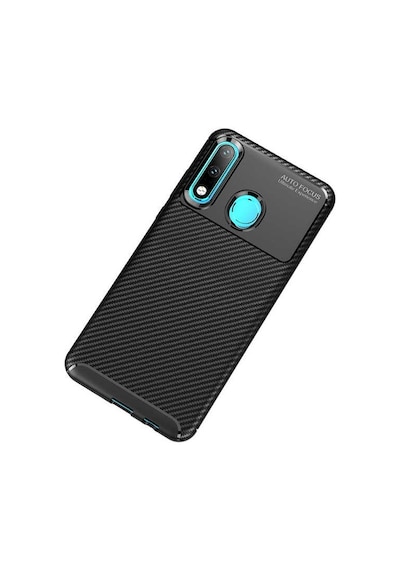 Kilifone - Huawei P30 Lite Uyumlu Kılıf Parmak İzi Tutmayan Karbon Negro Silikon Kapak - Siyah - T7380