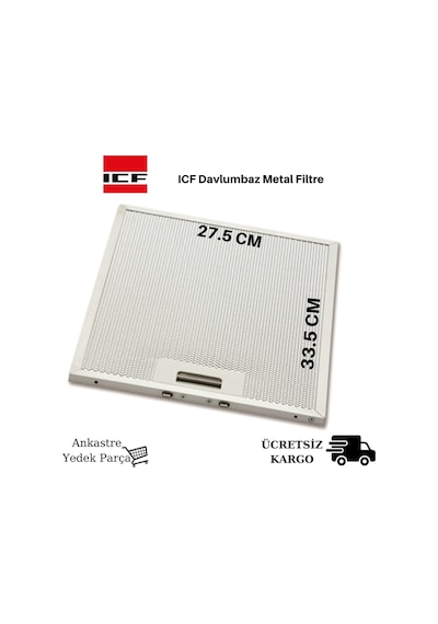 Icf Davlumbaz Metal Filtre / Tel Aspiratör 27.5 33.5 - 380043185