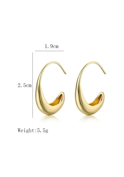 Dilaratrendhouse Çelik Pirinç Halka C Küpe Gold -günlük Ve Spor Tarz-2.5 Cm Boyut Dlra
