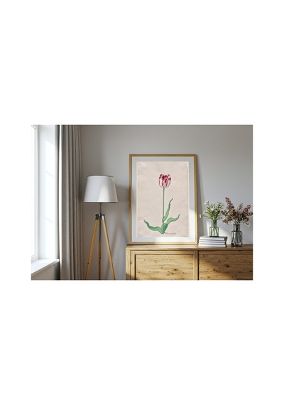 Botanik Holsteyn Lale Etüdü Iı Çerçevesiz Poster 21x30 Cm A4 Botanik Doğa Tarihi Duvar Dekoru