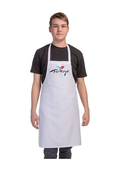 Formteks Baskılı Aşçı Önlük Beyaz