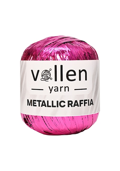Premium Metalik Rafya,şapka Ipi,abiye Çanta Ipi,polyester Ip,simli Metalik Ip,fuşya