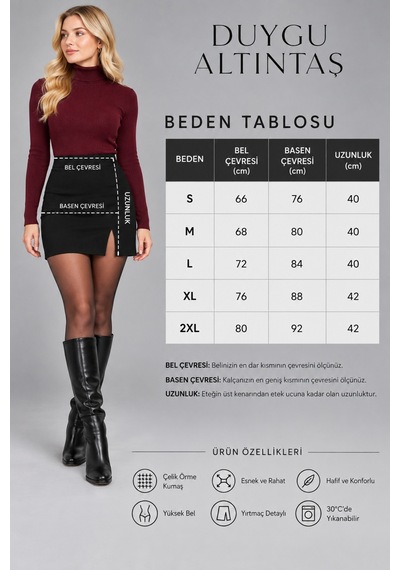 Duygu Altıntaş Kadın Çelik Örme Mini Etek Yüksek Bel Siyah - 920965425 Siyah - 920965425 Siyah Duygu Altıntaş Kadın Çelik Örme Mini Etek Yüksek Bel Siyah - 920965425 Siyah - 920965425 Siyah