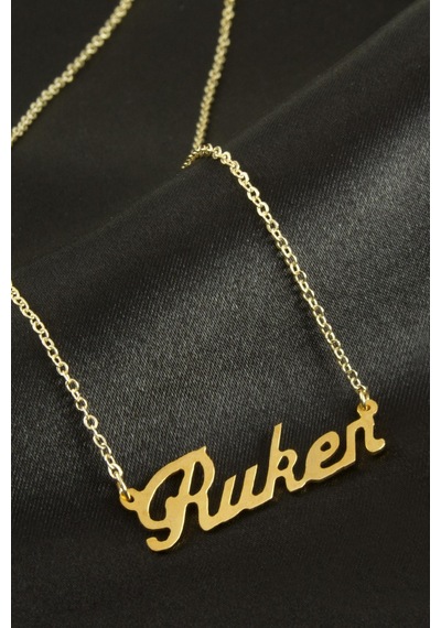 Ruken İsimli Kolye Kişiye Özel Sarı