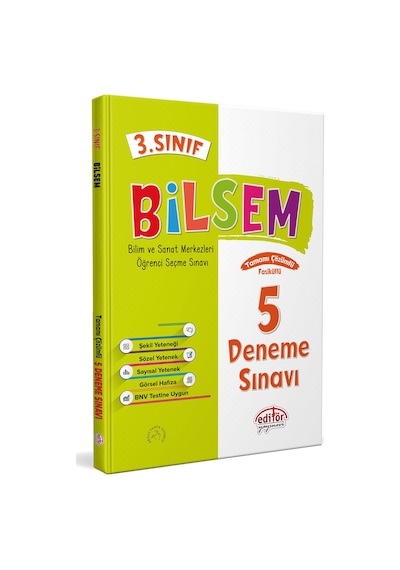 Editör 3. Sınıf 2022 Basım Bilsem Hazırlık Kitapları Seti 4 lü