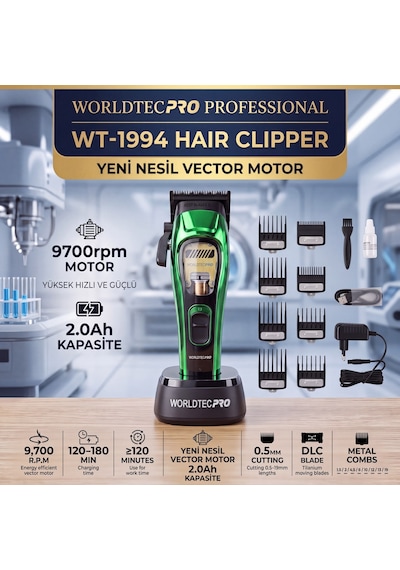 Worldtec Wt-1994y 9700 Rpb Profesyonel Saç Kesme Makinesi