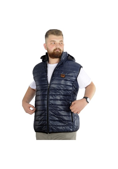 Mode Xl Büyük Beden Yelek Kapitone Kapşonlu 22600 Lacivert 001