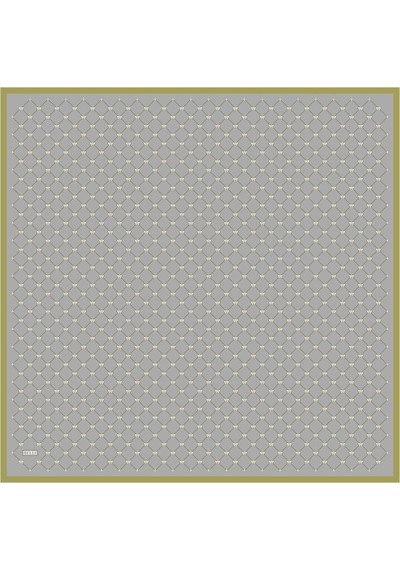 Belli Twill İpek Eşarp - 4006-50 Gri Sarı - Gri Sarı