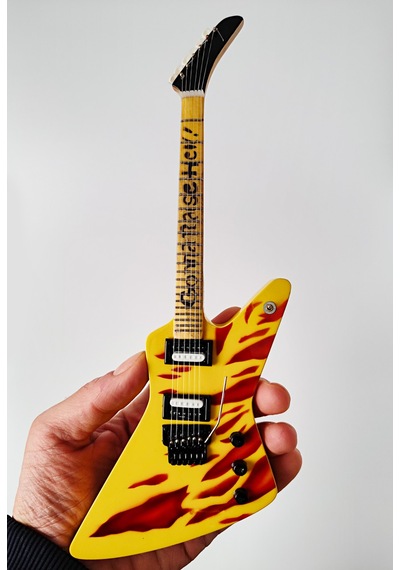 El Yapımı 1/4 Ölçek Minyatür Elektro Gitar Hamer Gonna Raise Hell