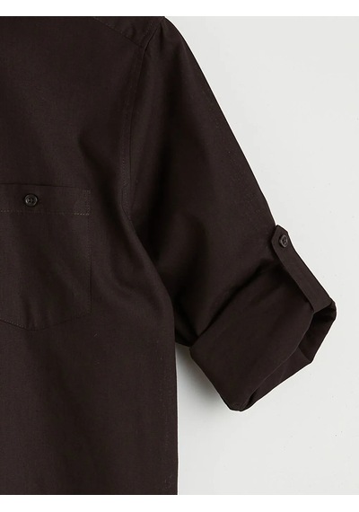 Lc Waikiki Kahverengi Regular Fit Keten Karışımlı Erkek Gömlek