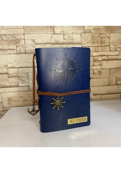 Kişiye Özel Günlük Deri Defter Lacivert