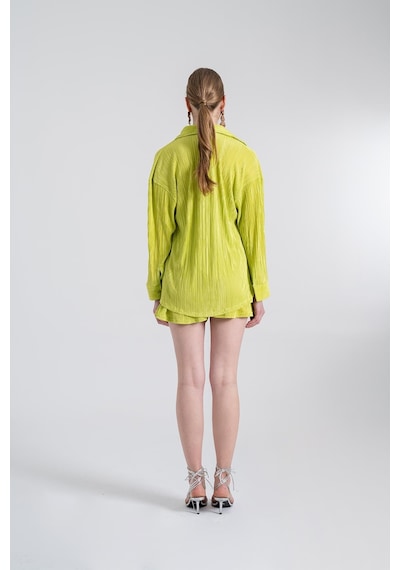 Holly Lolly Oversize Düğme Kapamalı Comfy Oversize Gömlek Yeşil
