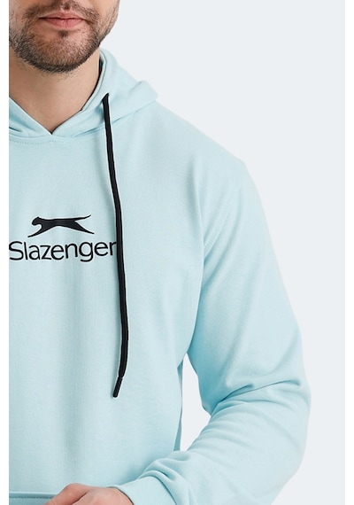 Slazenger Onca Erkek Kanguru Cepli Kapüşonlu Turkuaz Sweatshirt Turkuaz