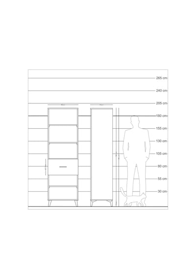 Hyperion Dolap 4 Raflı Tek Çekmeceli 60x44x195 Antrasit-antrasit Antrasit
