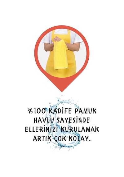 Star Ayar Askılı Havlulu Mutfak Önlüğü Seti Havlulu Önlük Sarı-sarı