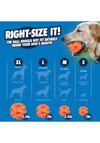 Cu32216 Ball Breathe Right Fetch Ball, Köpek Takip Etmek İçin Top, Xl