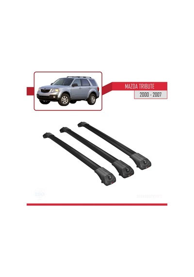 Mazda Tribute 2000-2007 Arası İle Uyumlu Ace-1 Ara Atkı Tavan Barı Siyah 3 Adet Bar