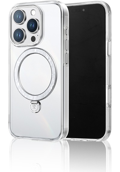 Apple Uyumlu iPhone 15 Pro Max Kılıf Magsafe Şarj Özellikli Standlı Pynana Dancing Streamer Serisi Kapak Beyaz