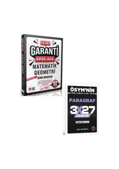 Paraf 2027 Kpss Ags 30 Net Matematik Geometri Soru Bankası+ Evp Akademi Paragraf