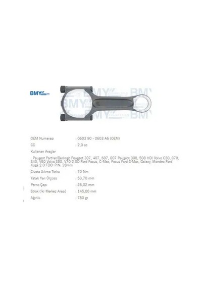 Piston Kolu 307-308-406-407-partner-expert Dw10td