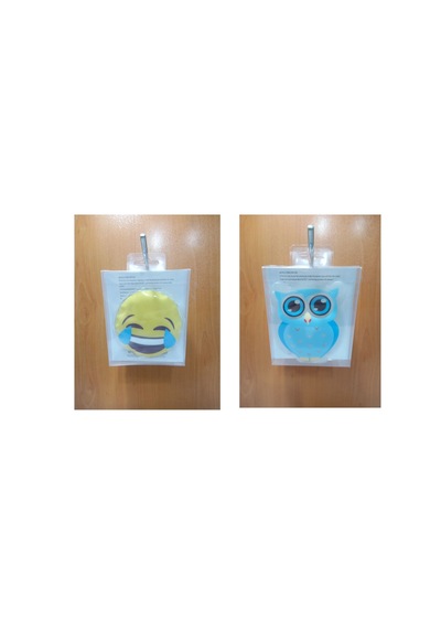 Gülen Emoji Mavi Baykuş Cep Sobası,el Isıtıcı,2 Adet Sıcak Su Tor