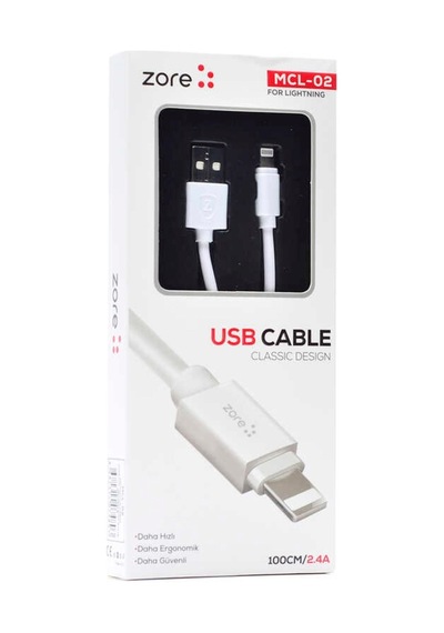 Mcl-02 Lightning Usb Kablo-Beyaz