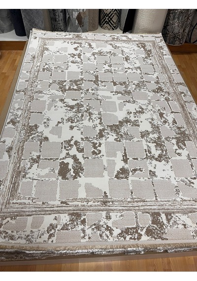Bertuğ Halı Ada Serisi 03 Salon Oturma Odası Halısı 200x290 6m2 Krem - Vizon