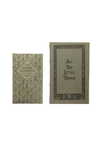 Creative Co-op Mdf Ve Kanvas Kitap, 2&apos Li Set All The Little Things Saklama Kutusu, Doğal, 2
