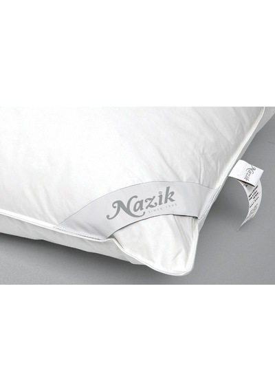 Nazik Home Renkli Biyeli Kaz Gıdık Sır Kaz Tüyü Yastık Beyaz