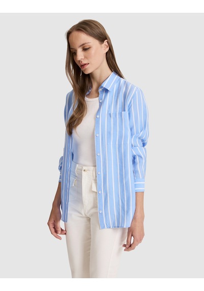 Pierre Cardin Kadın Mavi Gömlek Desenli 50324450-vr249