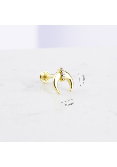 Glorria Altın Hilal Tragus Piercing Altın