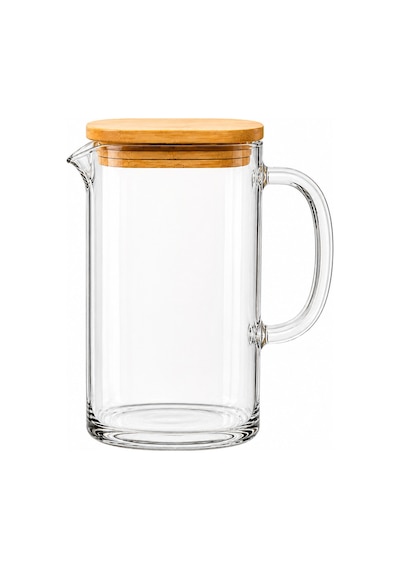 Bambu Kapaklı Cam Sürahi 1,5 Litre,ısıya Dayanıklı Borosilikat Cam Sürahi, Limonata, Soğuk İçecek Ve Sunum Sürahisi