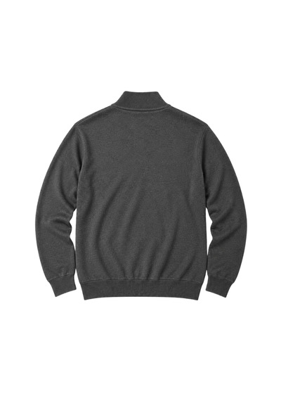 Battalmoda Erkek Büyük Beden Füme Fermuarlı Dik Yaka Pamuklu Kazak 3xl-4xl-5xl-6xl