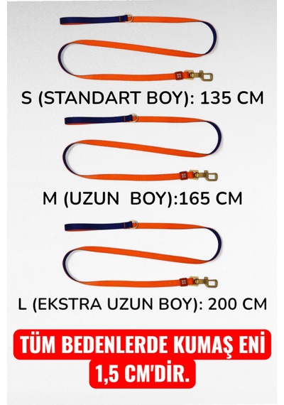 Caramelos Köpek Gezdirme Tasma Kayışı Yüksek Mukavemetli Tasma Halatı Gezdirme Ipi Bedenli Mavi - Turuncu
