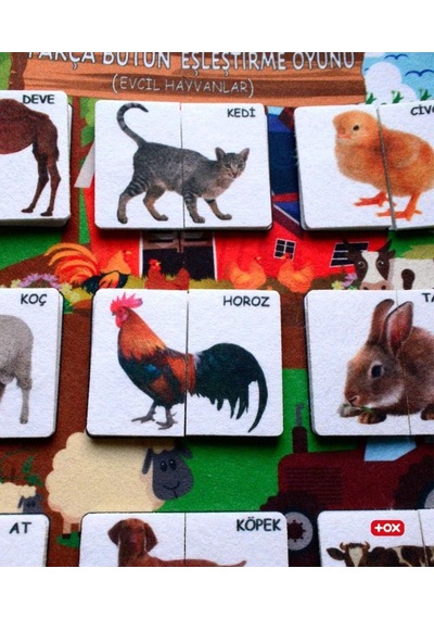 Tox Toys Evcil Hayvanlar Parça-bütün Eşleşmeler Keçe Cırtlı Aktivite Sayfası - Çocuk Etkinlik, Eğitici