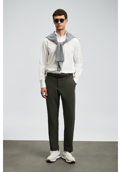 Lufian Erkek Daren Smart Slim Fit Chino Pantolon 112190340 Haki Haki