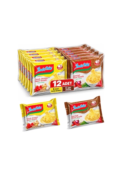 Indomie Noodle Spesiyal 75 Gr Ve Tavuklu 70 Gr 12 Li Karma Paket