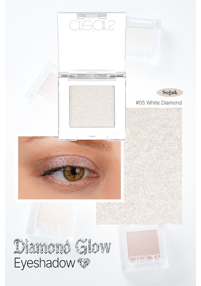 Yoğun Işıltılı Jel Yapılı Tekli Far Cre'ars Diamond Glow Eyeshadow 05 White Diamond 40351118